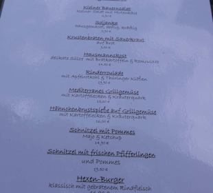 Speisekarte Stand: 07/2023