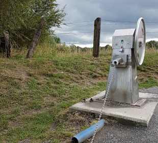 Dorsten Hardt Uferseite Kurbel mit Zugkette
