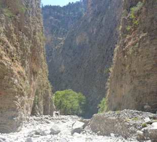 Schlucht Samaria, EIngang zur engsten Stelle