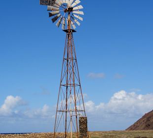 Windrad der Saline auf Lobos