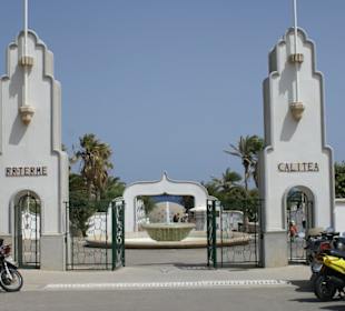 Blick vom Eingang der Kalithea Terme