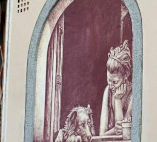 Kunstwerk auf Hauswand