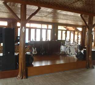 The life music stage of the bar