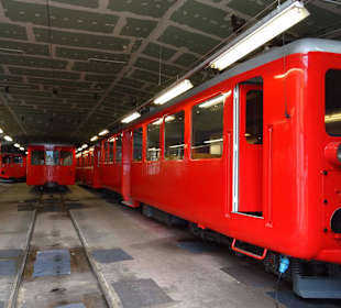 Im Depot der Zahnradbahn Montenvers