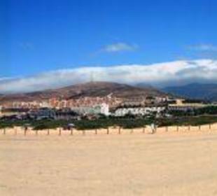 Panoramabild vom Strand Richtung Morro Jable