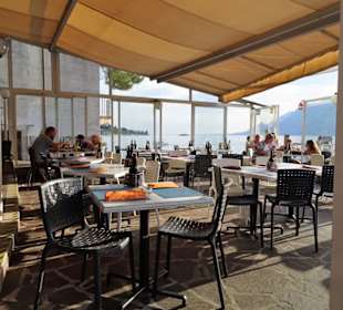 Blick auf die Terrasse des Ristorante Garden