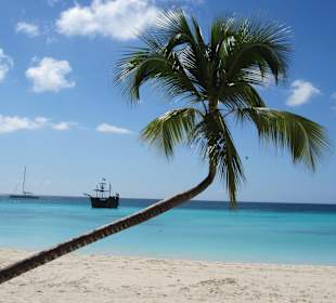 Unser Piratenschiff vor Saona