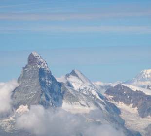 Blick vom Allalin : Matterhorn, Montblanc