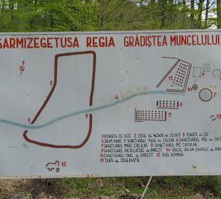 Sarmizegetusa regia, map in Romanian