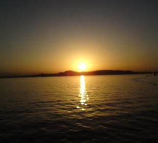 Sonnenuntergang bei der Rückfahrt