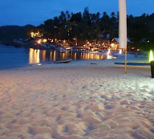 Restaurant-Blick am Abend