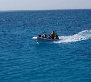 Das Motorboot immer dabei...