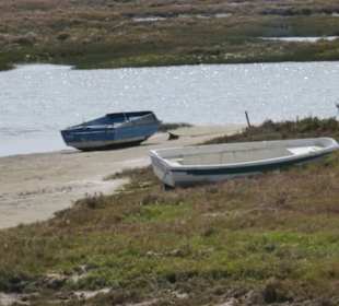 Boote im Naturschutzgebiet Ria Formosa