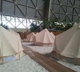 Tents inside dome
