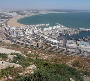 Blick von der Kasbah über den Strand