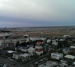 Blick von Hallgrímskirkja(Kirche) zum Hotel