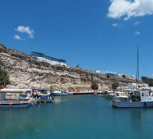 Blick vom Hafen auf da Restaurant 