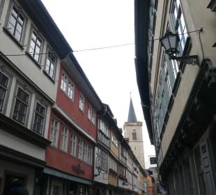 Auf der Krämerbrücke von Erfurt