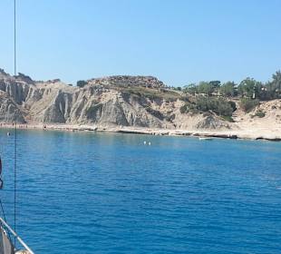 Künstlich angelegter Sandstrand, Hotel Delfinia Resort ca 10