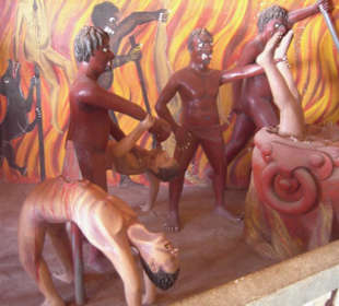 Folterszene im Tempel "Wewurukannala Vihara"