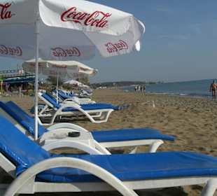 Sunloungers at No Name Beach