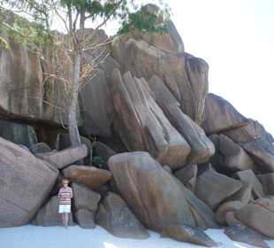 Granit Chaos am Ende von Grande Anse