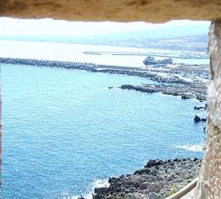 Piękny widok z Fortezza w Rethymnon 