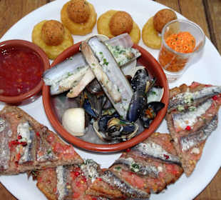 Die gemischten Meeres-Tapas