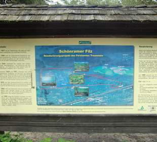 Informations-Schild mit Daten zum Filz