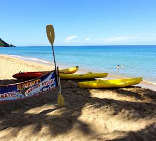 Kajak-Verleih an der Plage de Grande Anse