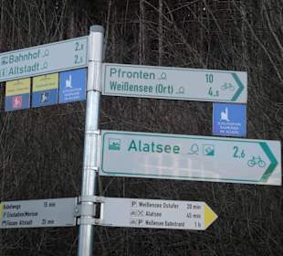 Wegweiser Weißensee