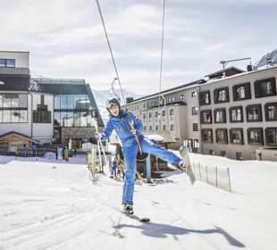 Spaß beim Schlepplift fahren in Obertauern