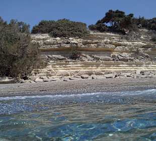 Blick vom Meer auf den Strand