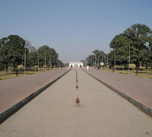 Blick vom Eingang in den Park