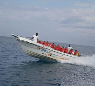 Mit dem Speedboot nach Saona