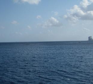 Blick von der Fähre auf Cozumel
