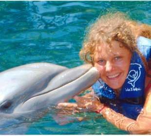 mit Delphin in" Xcaret"
