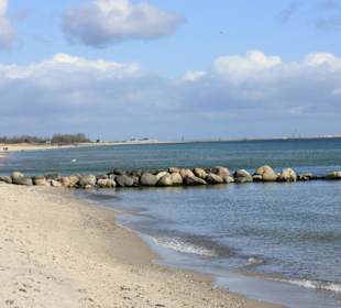 Strand mit Wellenbrechern bei Schönhagen