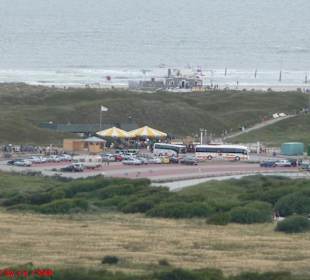 Blick auf einen der vielen Strandparkplätze