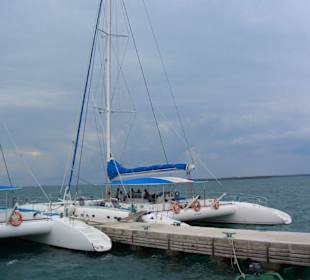 viele Katamarane waren unterwegs, zu viele