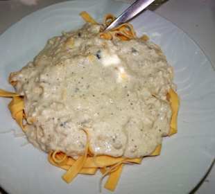 Pasta mit 4-Käse-Sauce im El Coco Loco