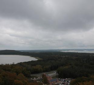 Blick aus 40 Metern Höhe in Richtung Mukran