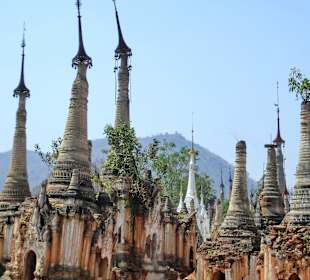 Alte z.T. renovierte Stupas 