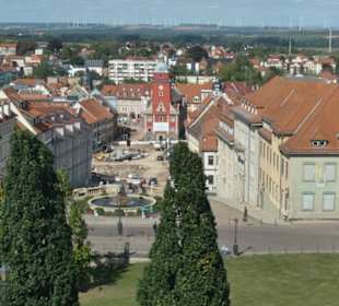 Blick aus einem Fenster von Schloss Friedenstein