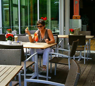 Die Sonnenterrasse im Landhotel Burg im Spreewald