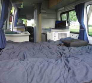 Blick in den Britz von der Hecktür aus