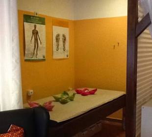 Einer der sieben Massagekabinen