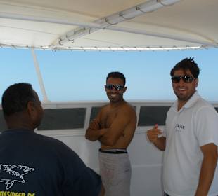 Crew - von links nach rechts Captain, Mo und Samir
