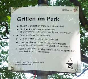 Die Grillregeln im Park Forstbaumschule