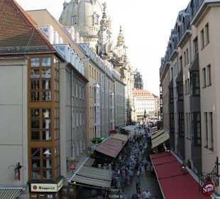 Blick von der brühlschen Terrasse in die Münzgasse